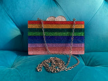 SALE - Acrylic Rainbow Glitter Clutch Purse